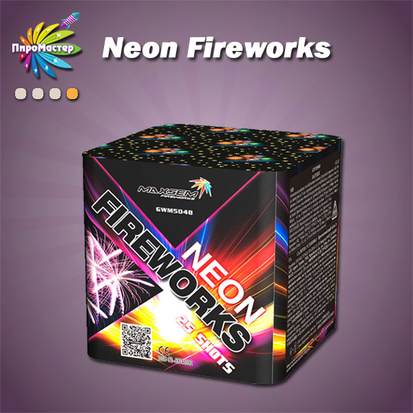 NEON FIREWORKS / НЕОНОВЫЕ ВСПЫШКИ батарея салютов 1,0"х25